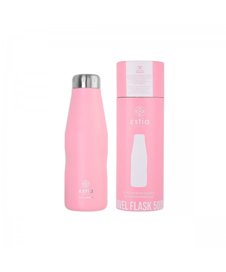 ΘΕΡΜΟΣ TRAVEL FLASK SAVE THE AEGEAN 500ml BABY PINK 01-7812, ESTIA