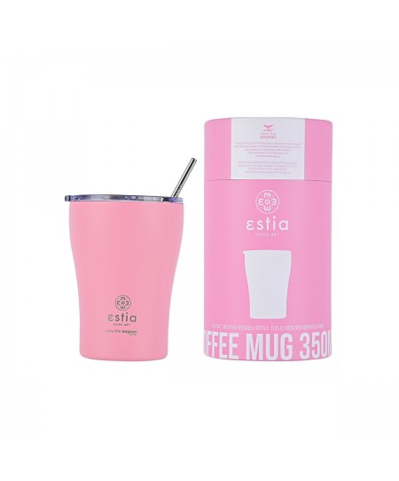 ESTIA ΘΕΡΜΟΣ COFFEE MUG SAVE THE AEGEAN 350ml BLOSSOM ROSE 01-12472, ESTIA