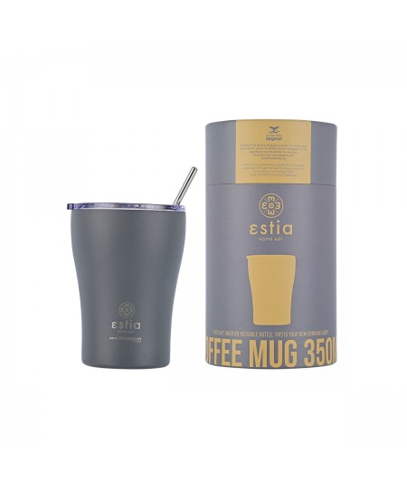 ESTIA ΘΕΡΜΟΣ COFFEE MUG SAVE THE AEGEAN 350ml FJORD GREY 01-12441, ESTIA