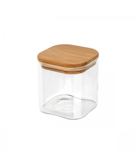 ESTIA ΔΟΧΕΙΟ ΑΠΟΘΗΚΕΥΣΗΣ BAMBOO ESSENTIALS 550ml ΓΥΑΛΙΝΟ ΜΕ ΚΑΠΆΚΙ 01-12922