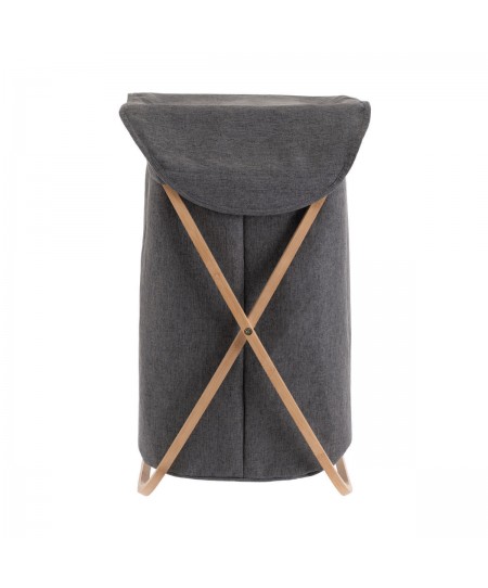 ΚΑΛΑΘΙ ΑΠΛΥΤΩΝ BAMBOO ESSENTIALS ΜΕ ΘΗΚΗ ΠΟΛΥΕΣΤΕΡΑ ΠΤΥΣΣΟΜΕΝΟ 40x40x70cm  02-13158