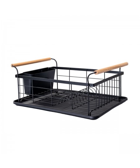 ESTIA ΠΙΑΤΟΘΗΚΗ BAMBOO ESSENTIALS ΜΕΤΑΛΛΙΚΗ ΜΕ ΛΑΒΕΣ ΜΑΥΡΗ 44x32x20cm 01-12885