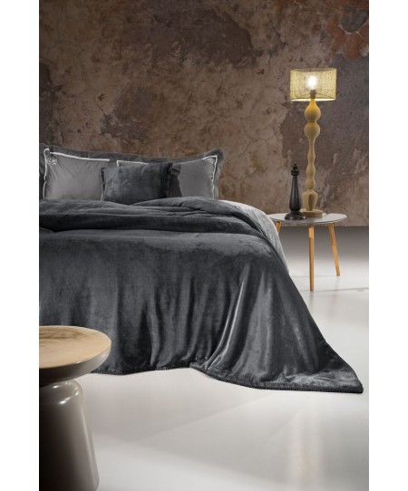 ΠΡΟΣΦΟΡΑ! Κουβέρτα VELVET Anthracite 220X240 δύο όψεων και ΔΩΡΟ μαξιλαράκι διακοσμητικό 45x45 ΠΡΟΣΦΟΡΑ! Κουβέρτα VELVET Anthracite 220X240 δύο όψεων και ΔΩΡΟ μαξιλαράκι διακοσμητικό 45x45