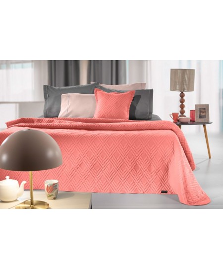 Σετ Κoυβερλί CURVES Coral 220X240 με μεμαξιλαροθήκη διακοσμητική