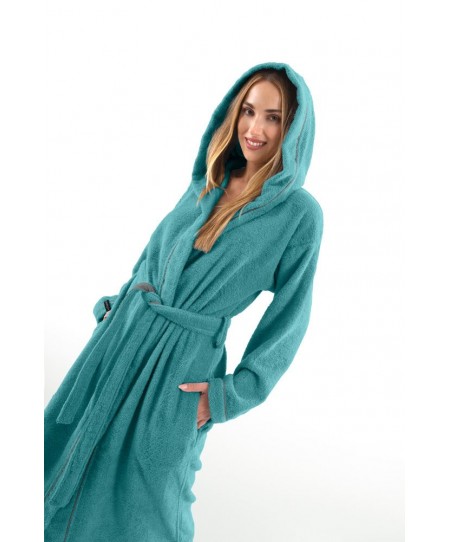 Μπουρνούζι με κουκούλα CASUAL PETROL MEDIUM