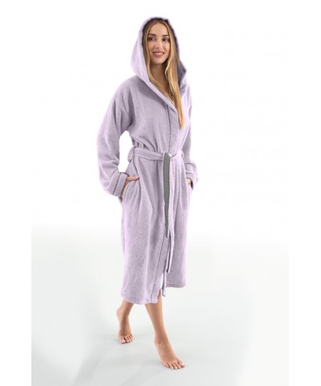 Μπουρνούζι με κουκούλα CASUAL LILAC MEDIUM