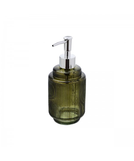 ESTIA ΑΝΤΛΙΑ ΣΑΠΟΥΝΙΟΥ GLASS 8x8x19cm 380ml OLIVE GREEN 02-14872