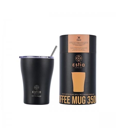 ESTIA ΘΕΡΜΟΣ COFFEE MUG SAVE THE AEGEAN 350ml MIDNIGHT BLACK