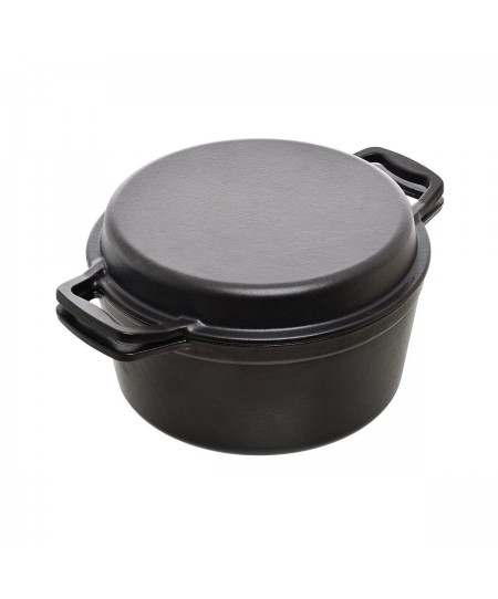 ESTIA ΚΑΤΣΑΡΟΛΑ IRON 2 ΣΕ 1 ΜΑΝΤΕΜΕΝΙΑ  25cm ΜΕ ΚΑΠΑΚΙ-ΤΗΓΑΝΙ 01-14582
