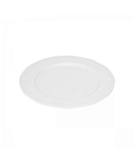 ESTIA ΠΙΑΤΟ ΡΗΧΟ ATHÉNÉE ΠΟΡΣΕΛΑΝΙΝΟ ΑΝΑΓΛΥΦΟ 27cm WHITE, set 6 tem