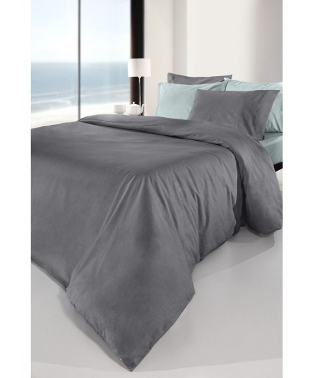 Σεντόνι "Easy Iron" με λάστιχο Color Plus Anthracite 160x200