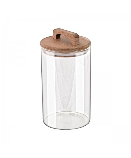 ESTIA ΔΟΧΕΙΟ ΑΠΟΘΗΚΕΥΣΗΣ ACACIA ΓΥΑΛΙΝΟ 1000ml 10x10x19cm 01-17484