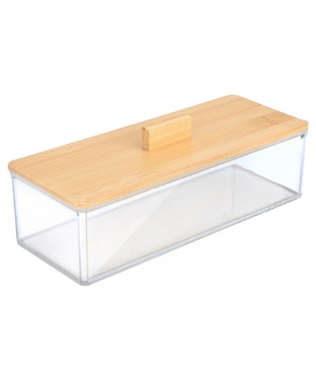 ESTIA ΚΟΥΤΙ ΑΠΟΘΗΚΕΥΣΗΣ & ΟΡΓΑΝΩΣΗΣ BAMBOO ESSENTIALS ΟΡΘΟΓΩΝΙΟ 23.3x9.4x8.8cm ΜΕ ΚΑΠΑΚΙ 02-17668