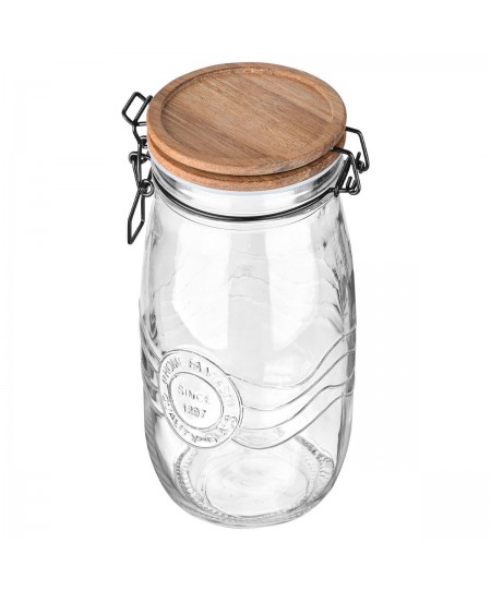 ESTIA ΔΟΧΕΙΟ ΑΠΟΘΗΚΕΥΣΗΣ ACACIA ΓΥΑΛΙΝΟ 2000ml ΜΕ ΚΛΙΠ ΚΑΠΑΚΙ 01-23928