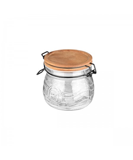 ESTIA ΔΟΧΕΙΟ ΑΠΟΘΗΚΕΥΣΗΣ ACACIA ΓΥΑΛΙΝΟ 500ml ΜΕ ΚΛΙΠ ΚΑΠΑΚΙ 01-23881