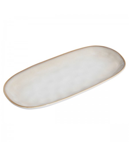 ESTIA ΠΙΑΤΕΛΑ ΟΒΑΛ VIGNETTE STONEWARE 31cm IVORY