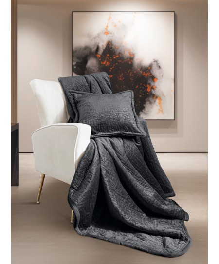 Ριχτάρι Bolzano Anthracite 130x170 + Διακοσμητική Μαξιλαροθήκη