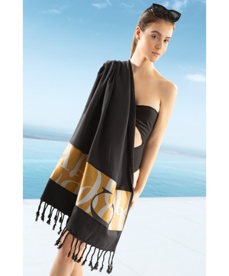 Πετσέτα Θαλάσσης Pestemal 25 Black 90x170
