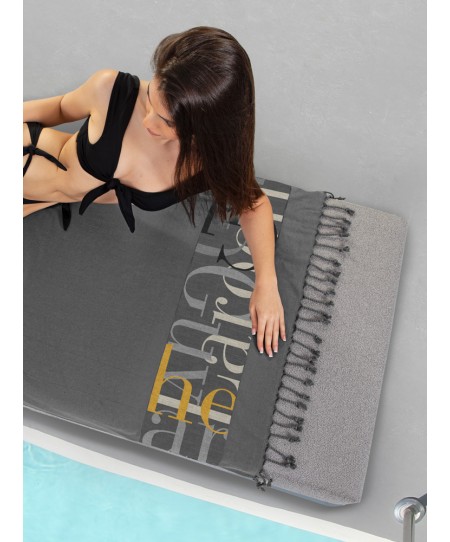 Πετσέτα Θαλάσσης - Παρεό Pestemal 25 Anthracite 90x170