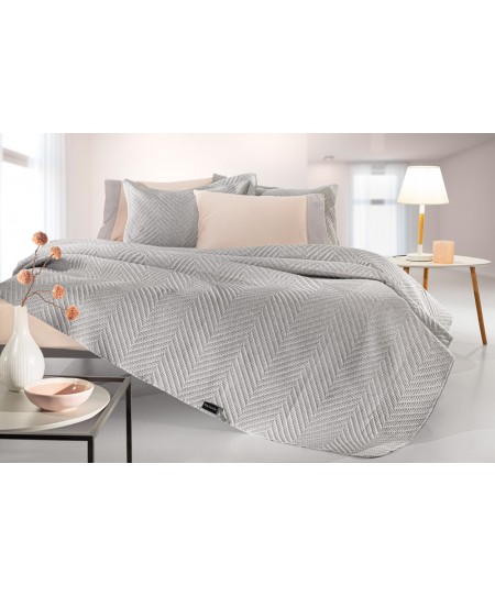 Σετ 2τμχ Κουβερλί Hamptons Grey 220x240