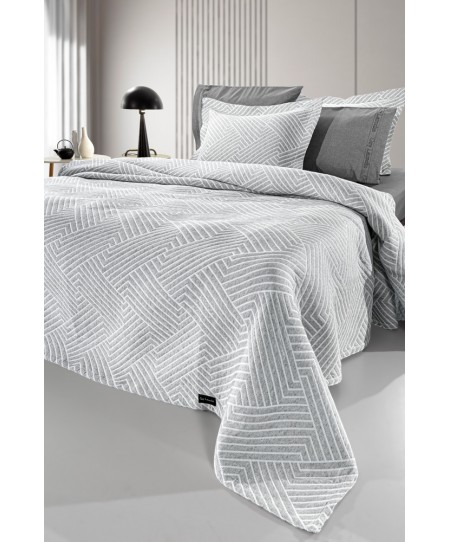Κουβέρτα Lupo Grey - White 245x260