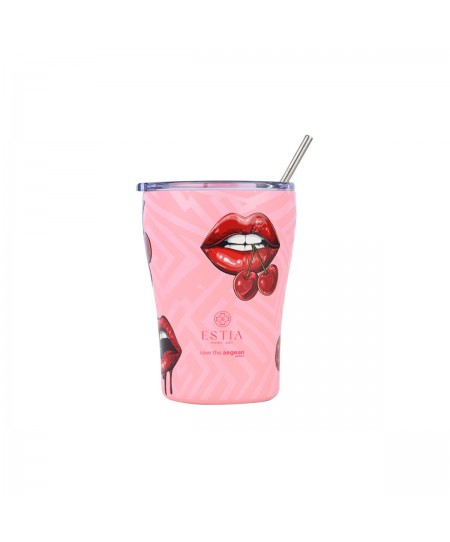 ESTIA ΘΕΡΜΟΣ COFFEE MUG SAVE THE AEGEAN 350ml BLUSH POP