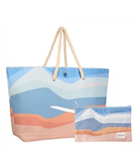 ESTIA ΤΣΑΝΤΑ ΘΑΛΑΣΣΗΣ SERENE SHORES 63x20x36cm ΜΕ ΤΣΑΝΤΑΚΙ