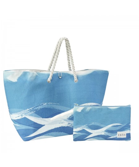 ESTIA ΤΣΑΝΤΑ ΘΑΛΑΣΣΗΣ TRANQUIL TIDES 63x20x36cm ΜΕ ΤΣΑΝΤΑΚΙ