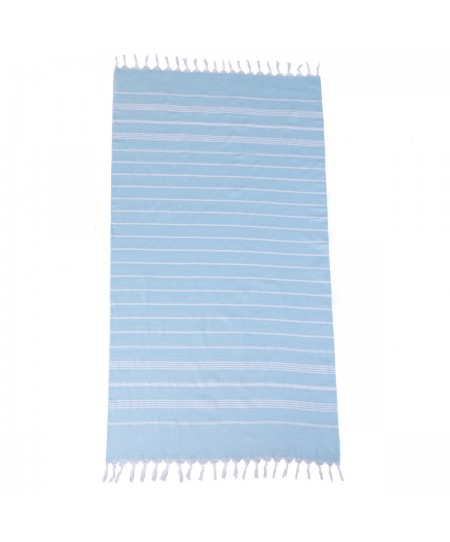 ESTIA ΠΕΤΣΕΤΑ ΘΑΛΑΣΣΗΣ AZURE STRIPES TIDES ΒΑΜΒΑΚΕΡΗ 80x170cm ΓΑΛΑΖΙΟ