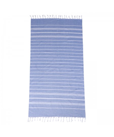 ESTIA ΠΕΤΣΕΤΑ ΘΑΛΑΣΣΗΣ NAVY STRIPES ΒΑΜΒΑΚΕΡΗ 80x170cm ΜΠΛΕ