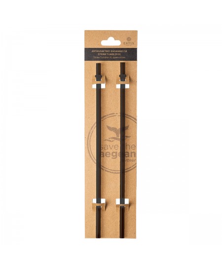 ESTIA ΑΝΤΑΛΛΑΚΤΙΚΑ ΚΑΛΑΜΑΚΙΑ STRAW TUMBLER XL 1200ml MIDNIGHT BLACK 2 ΤΕΜ