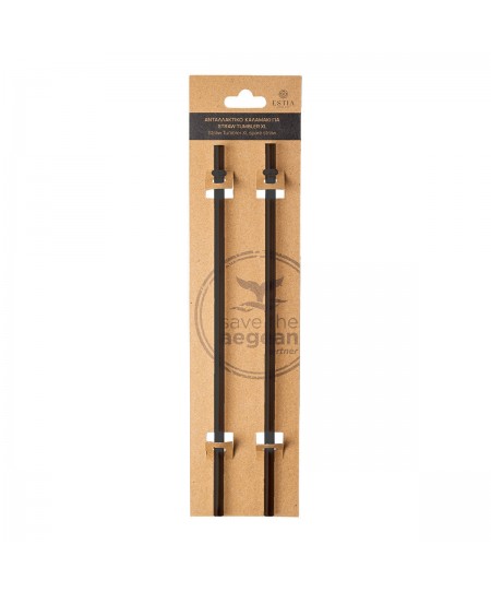 ESTIA ΑΝΤΑΛΛΑΚΤΙΚΑ ΚΑΛΑΜΑΚΙΑ STRAW TUMBLER XL 900ml MIDNIGHT BLACK 2 ΤΕΜ