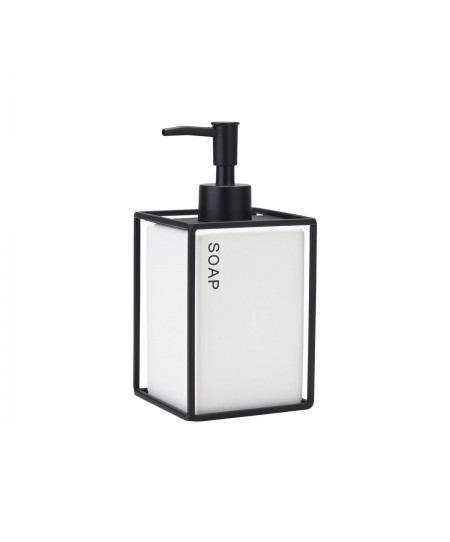ESTIA ΑΝΤΛΙΑ ΣΑΠΟΥΝΙΟΥ CAGE 450ML ΚΕΡΑΜΙΚΗ ΛΕΥΚΗ ΜΕ ΜΕΤΑΛΛΙΚΟ ΠΛΑΙΣΙΟ
