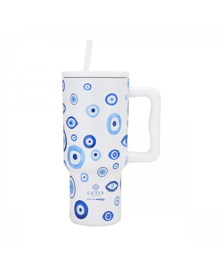 ESTIA ΘΕΡΜΟΣ STRAW TUMBLER XL SAVE THE AEGEAN 900ml SPIRIT OF LUCK