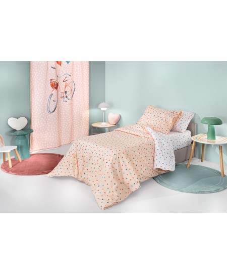 Σετ 3τμχ Παιδικά Σεντόνια Amore Salmon με Λάστιχο 100x200+28