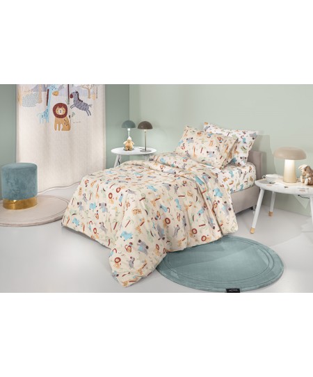 Σετ 3τμχ Παιδικά Σεντόνια Jungle Natural 165X250