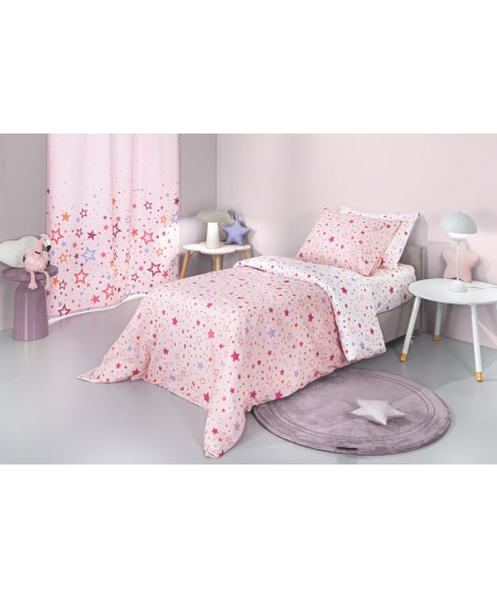 Σετ 3τμχ Παιδικά Σεντόνια Starland Pink με Λάστιχο
