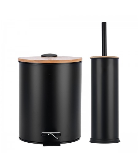 ESTIA ΣΕΤ ΠΙΓΚΑΛ & ΧΑΡΤΟΔΟΧΕΙΟ BAMBOO ESSENTIALS ΜΑΥΡΟ