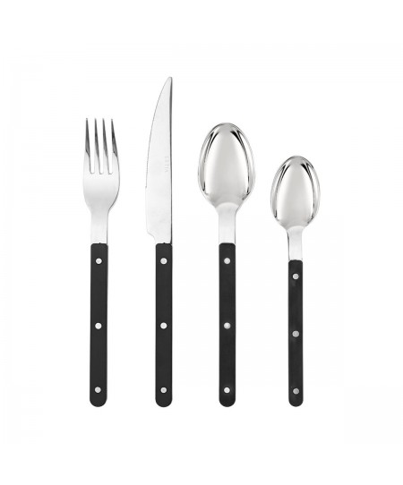 ESTIA ΣΕΤ ΜΑΧΑΙΡΟΠΙΡΟΥΝΑ FINE CUTLERY ΑΝΟΞΕΙΔΩΤΟ ΑΤΣΑΛΙ ΜΕ ΜΑΥΡΗ ΛΑΒΗ 18/0 16 ΤΕΜ.
