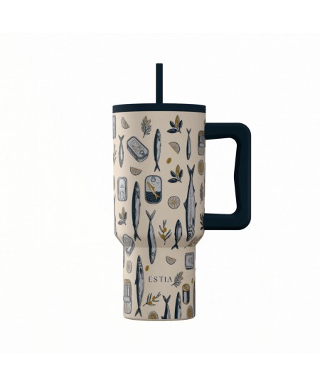 ESTIA ΘΕΡΜΟΣ STRAW TUMBLER XL SAVE THE AEGEAN 900ml SALT LIFE