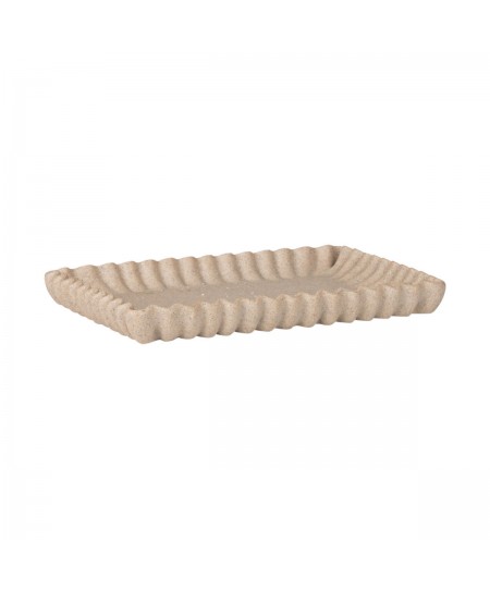 ESTIA ΔΙΣΚΟΣ ΟΡΘΟΓΩΝΙΟΣ NYRA RIB 28.4x18.3x3cm IVORY