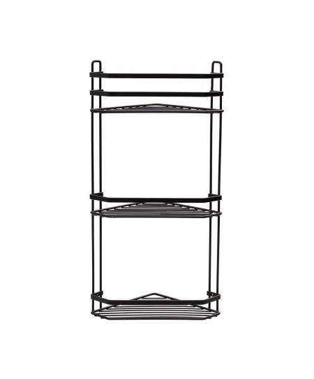 ESTIA ΕΤΑΖΕΡΑ ELEGANT ΜΕΤΑΛΛΙΚΗ ΓΩΝΙΑΚΗ 3 ΘΕΣΕΩΝ 54x28x18cm ΜΑΥΡΗ 02-6488, ESTIA