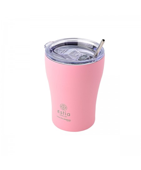 ESTIA ΘΕΡΜΟΣ COFFEE MUG SAVE THE AEGEAN 350ml BLOSSOM ROSE 01-12472, ESTIA
