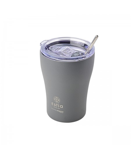 ESTIA ΘΕΡΜΟΣ COFFEE MUG SAVE THE AEGEAN 350ml FJORD GREY 01-12441, ESTIA