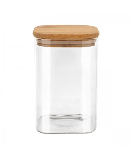 ESTIA ΔΟΧΕΙΟ ΑΠΟΘΗΚΕΥΣΗΣ BAMBOO ESSENTIALS 950ml ΓΥΑΛΙΝΟ ΜΕ ΚΑΠΆΚΙ 01-12939