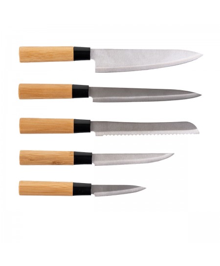 ESTIA ΜΑΧΑΙΡΙΑ BAMBOO ESSENTIALS ΑΝΟΞΕΙΔΩΤΑ ΜΕ ΒΑΣΗ ΣΕΤ 5 ΤΕΜ. 01-12854