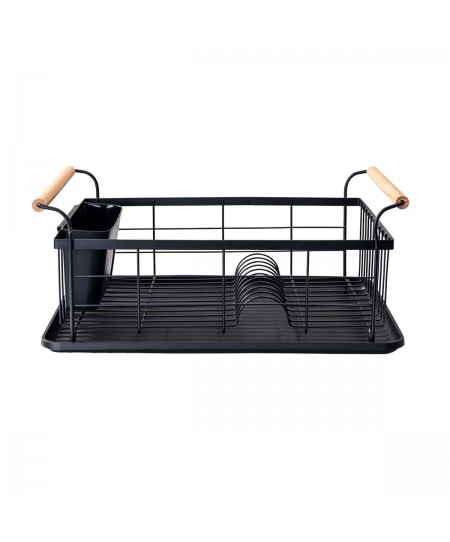 ESTIA ΠΙΑΤΟΘΗΚΗ BAMBOO ESSENTIALS ΜΕΤΑΛΛΙΚΗ ΜΕ ΛΑΒΕΣ ΜΑΥΡΗ 44x32x20cm 01-12885
