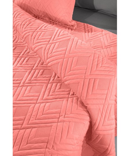 Σετ Κoυβερλί CURVES Coral 220X240 με μεμαξιλαροθήκη διακοσμητική