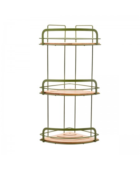 ESTIA ΕΤΑΖΕΡΑ BAMBOO ESSENTIALS ΜΕΤΑΛΛΙΚΗ ΓΩΝΙΑΚΗ 3 ΘΕΣΕΩΝ 49x19.5x19.5cm OLIVE GREEN 02-14865