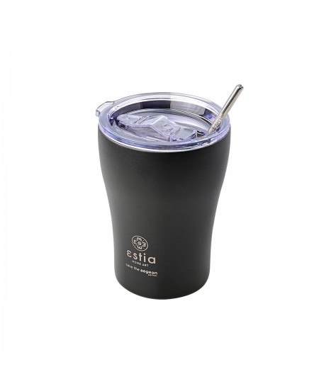 ESTIA ΘΕΡΜΟΣ COFFEE MUG SAVE THE AEGEAN 350ml MIDNIGHT BLACK